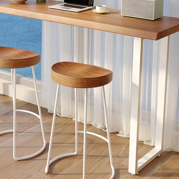 Juego de mesa de bar rectangular moderno, mesa de bar y taburetes de madera maciza de 1/4 Uds.