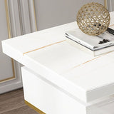 Glam en marbre bureau de bureau armoire de rangement de rangement bureau de piédestal en gris et blanc