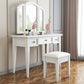 Stile tradizionale 3 -DrAwer Tavolo da trucco a specchio in legno Vanity