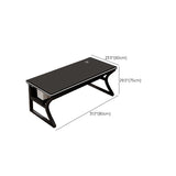 Contemporary Gaming Desk Antique Finish Wood Computer Desk with Metal Legs