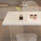 Moderne acryl -eetkamer keukentafel rechthoek witte dubbele voetstuktafel
