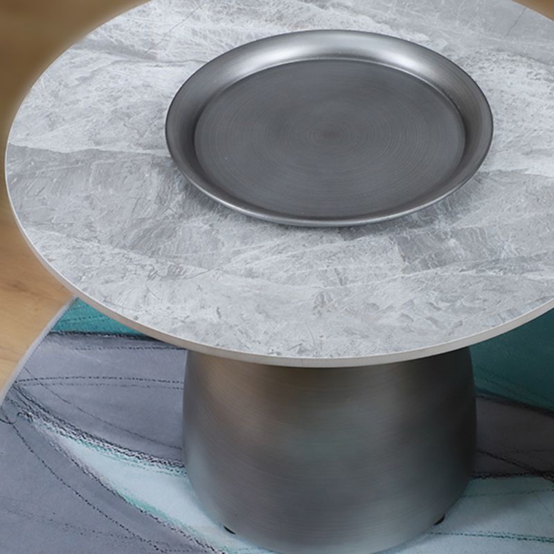 Glam Round Slate Cocktail Table Tray Top Brushed Metal Coffee Table Clearhalo 'Coffee & Accent Tables' 'Coffee Tables' 'coffee_tables' 'furn' 'furn_coffee_tables' 'Furniture' 'Living Room Furniture' 1200x1200_b41ebc1e-ec4a-4ce0-88bc-2e51497ec358