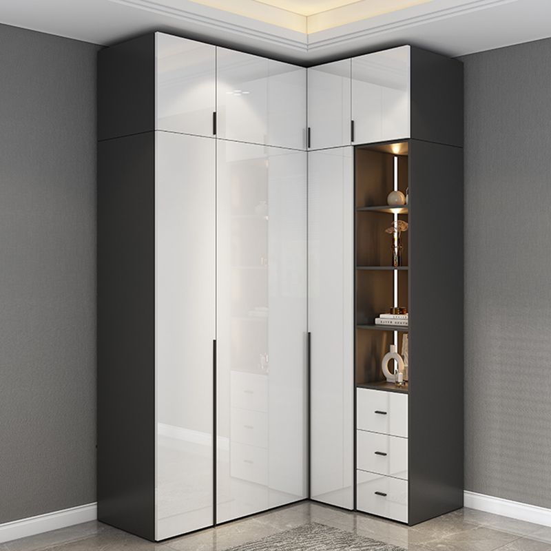 Modern Manufactured Wood Storage Cabinet High Gloss White Cabinet Clearhalo 'Armoires & Wardrobes' 'armoires_wardrobes' 'Bedroom Furniture' 'furn' 'furn_armoires_wardrobes' 'Furniture' 1200x1200_b41f413b-5ee4-417f-8382-6a39e4b8d6c1