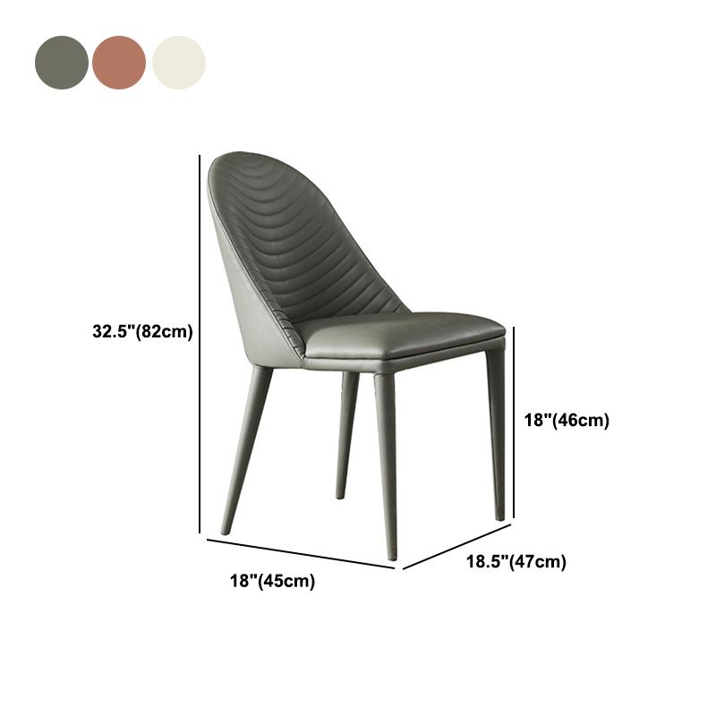 Modern Style Faux Leather Dining Chairs Metal Armless Dining Chair for Home Use Clearhalo 'Dining Chairs' 'Dining Tables & Seating' 'dining_chair' 'furn' 'furn_dining_chair' 'Furniture' 'Kitchen & Dining Furniture' 1200x1200_b41ff886-366c-498f-8ee3-82e7b3a8f71c