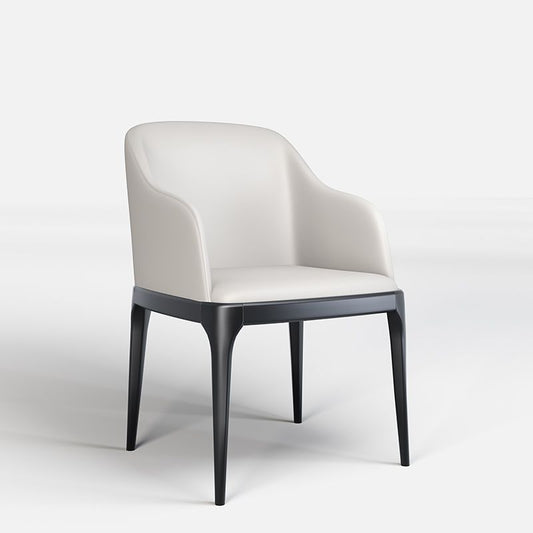 Modern Square Leather Dining Side Arm Chair with Wooden Legs for Kitchen Clearhalo ' kitchen&dining_furn' 'Dining Chairs' 'Dining Tables & Seating' 'dining_chair' 'furn' 'furn_dining_chair' 'Furniture' 'furniture_dining_chair' 'Kitchen & Dining Furniture' 'kitchen' 1200x1200_b4210bf0-52f3-499f-a057-c9395b880160