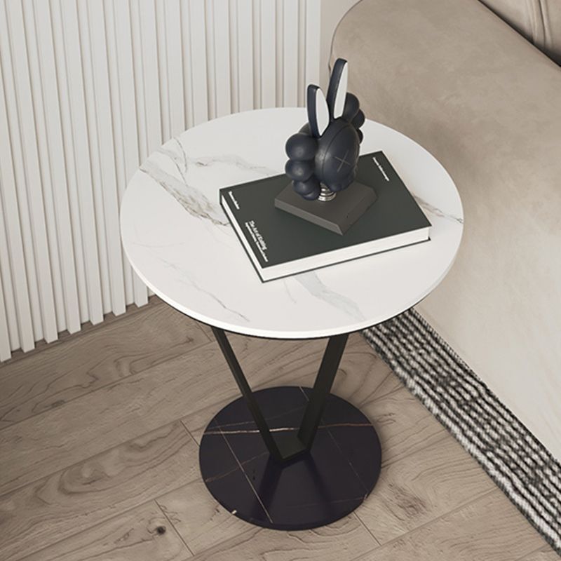 19"W Contemporary Corner Table Metal Round Accent Side Table Clearhalo 'Coffee & Accent Tables' 'End & Side Tables' 'end_side_tables' 'furn' 'furn_end_side_tables' 'Furniture' 'Living Room Furniture' 1200x1200_b4224380-fbfd-45b0-bde0-272ab6a09a40