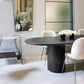 Mesa de comedor negra, mesa de comedor de estilo contemporáneo para la cena de la cocina del hogar