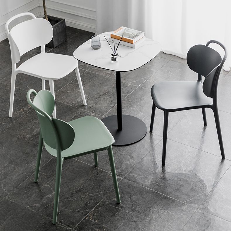 Contemporary Dining Chair Armless Chairs with Plastic Legs for Home