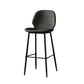 Contemporary Milk Tea Shop Low Back Stool Matte Finish Leather Barstool