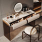 Scandinavian 30.7" Height Slate Top Table Makeup Vanity with Drawers