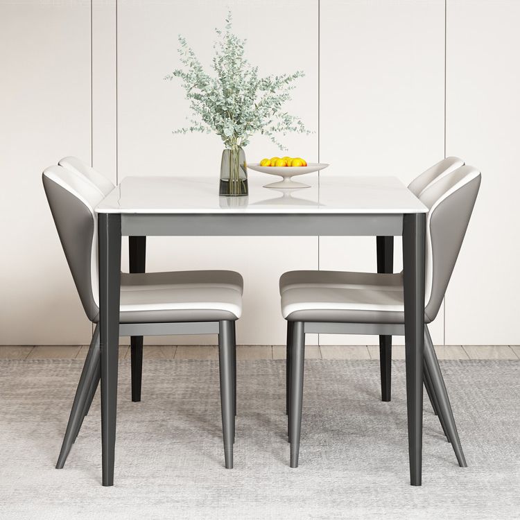 Sintered Stone Top Rectangle Table for Restaurant Modern Dining Table with Metal 4 Legs Clearhalo ' dining_table' 'Dining Tables & Seating' 'Dining Tables' 'furn' 'furn_dining_table' 'Furniture' 'furniture_dining_table' 'Kitchen & Dining Furniture' 'kitchen&dining_furn' 'kitchen' 'kitchen_dining_table' 1200x1200_b42c71bc-040f-4d5c-9d9b-a6af649b9b48