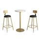Faux Marble Bar Wine Table Glam Pedestal Pub Table with Metal Base