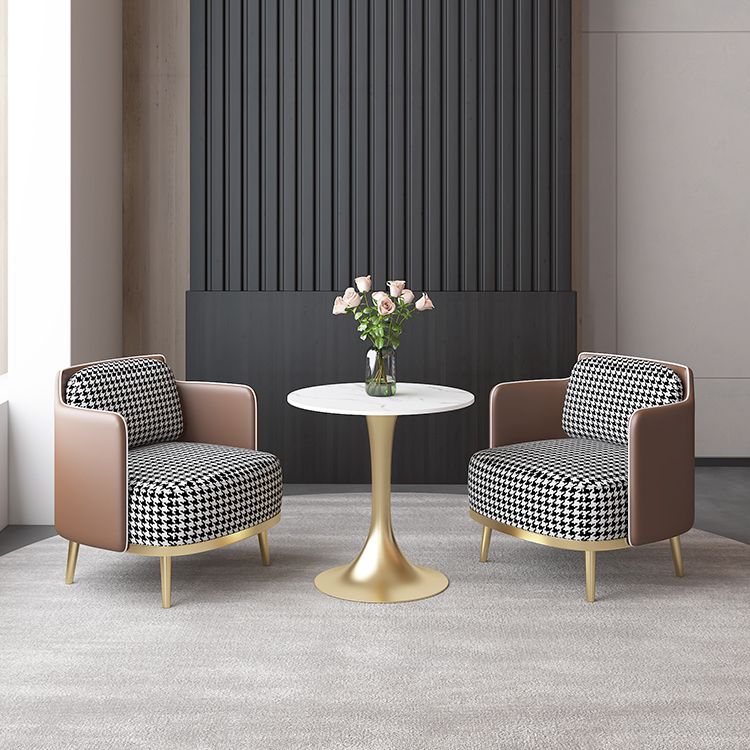 Luxury Sintered Stone Top Dining Table Round Table with Gold Metal Pedestal Clearhalo 'Dining Tables & Seating' 'Dining Tables' 'dining_table' 'furn' 'furn_dining_table' 'Furniture' 'furniture_dining_table' 'Kitchen & Dining Furniture' 'kitchen' 'kitchen_dining_table' 1200x1200_b42f9bf5-d379-4c3c-ad2e-8957d5b5a043