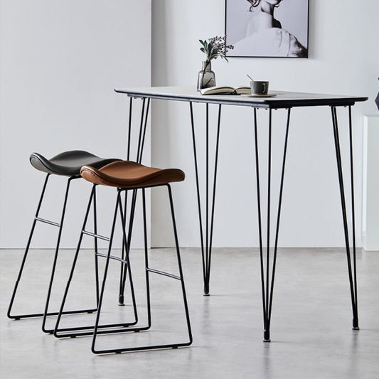Leather Counter Stool Modern Backless Footrest Saddle Seat Bar Stool for Bar Clearhalo 'Bar Furniture' 'Bar Stools' 'bar_stools' 'furn' 'furn_bar_stools' 'furniture_bar_stools' 'Kitchen & Dining Furniture' 'kitchen&dining_furn' 'kitchen' 'kitchen_furn' Furniture' 1200x1200_b43240fc-5912-415d-9e0b-162978b28bdd
