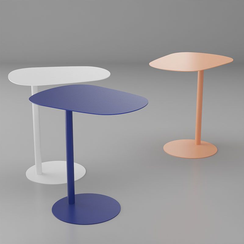 Rectangular Metal Table with Pedestal Base Base Medieval Modern Style Side Table