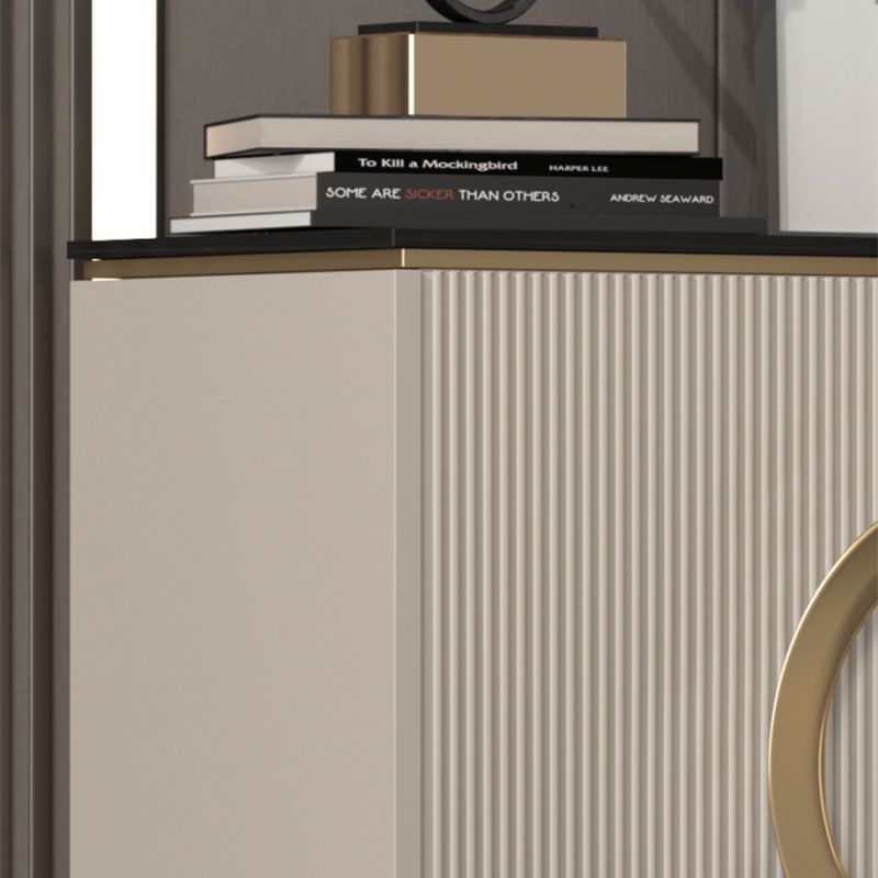 Sideboard in metallo a buffet in pietra in stile glam con 3 disegni