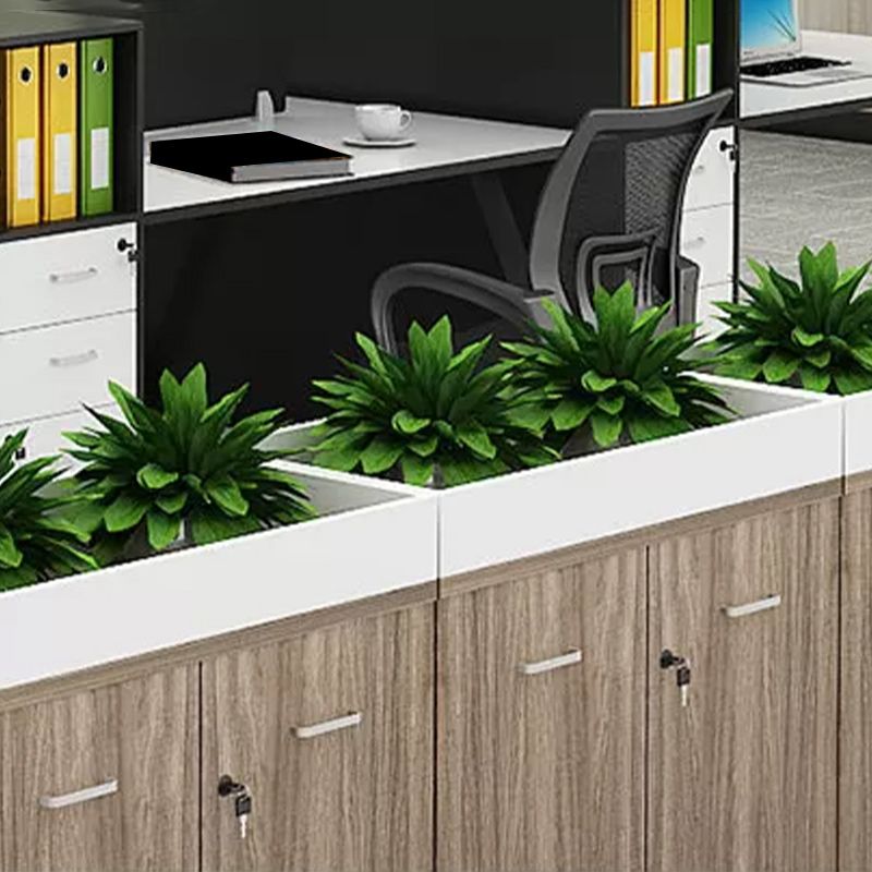 Archivo de madera de archivo lateral moderno con cerradura y almacenamiento