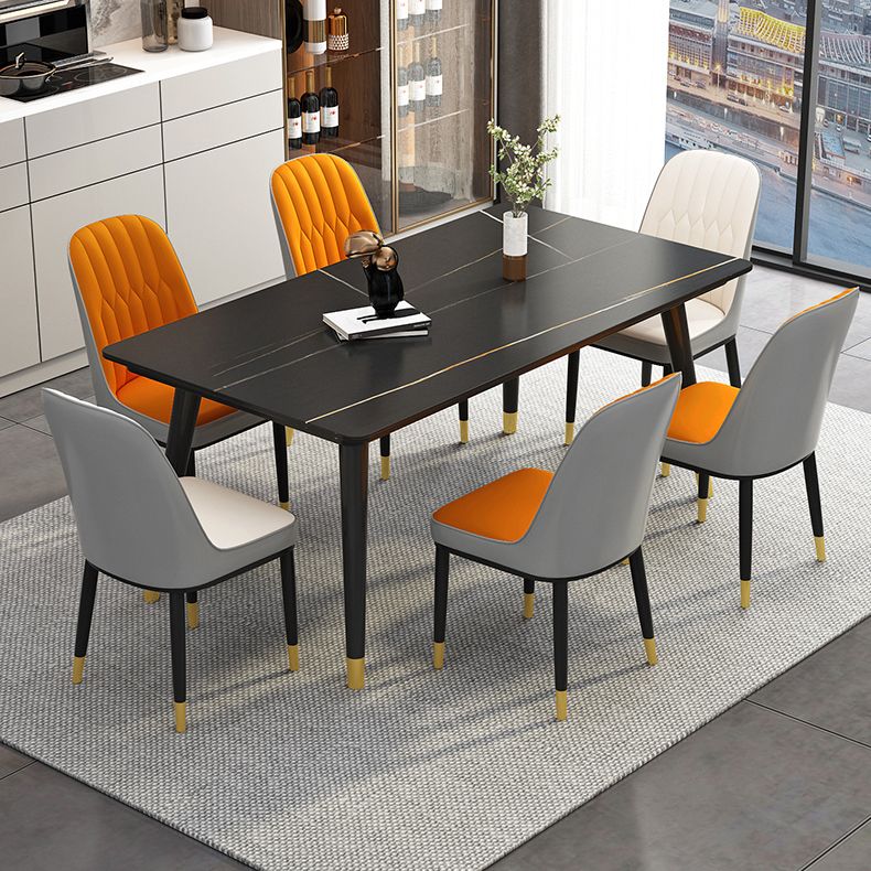 Rectangle Industrial Sintered Stone Dining Table 4 Legs Base Table for Home Clearhalo ' dining_table' 'Dining Tables & Seating' 'Dining Tables' 'furn' 'furn_dining_table' 'Furniture' 'furniture_dining_table' 'Kitchen & Dining Furniture' 'kitchen&dining_furn' 'kitchen' 'kitchen_dining_table' 1200x1200_b438dc17-1ff8-4af2-bfca-3cba0036a4f9