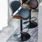 Contemporary Metal Adjustable Barstool Leather Counter Stool with Swivel in Matte Finish Clearhalo 'Bar Furniture' 'Bar Stools' 'bar_stools' 'furn' 'furn_bar_stools' 'Furniture' 'Kitchen & Dining Furniture' 1200x1200_b43998ff-b0d4-4a38-a208-daf6728a2224