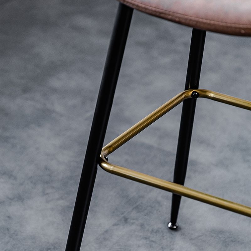 Contemporary PU Upholstery Bar Stool with Cushion Backrest Bucket Indoor Counter Stool Clearhalo 'Bar Furniture' 'Bar Stools' 'bar_stools' 'furn' 'furn_bar_stools' 'furniture_bar_stools' 'Kitchen & Dining Furniture' 'kitchen&dining_furn' 'kitchen' 'kitchen_furn' Furniture' 1200x1200_b43c8ba5-5c9b-48e7-b37d-9fbdeee89004
