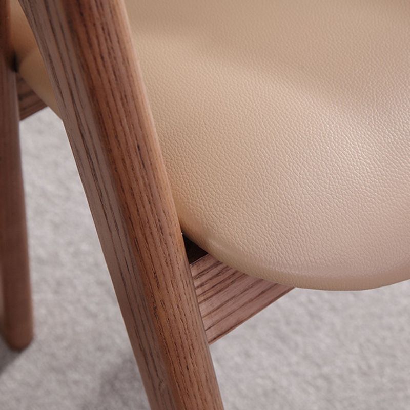 Silla de comedor de comedor de espalda abierto silla de comedor de madera maciza en marrón