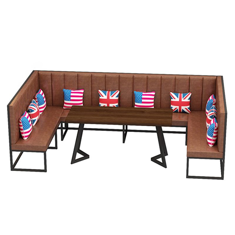 Industrial Dining Room Table Solid Wood Table with Black Double Pedestal Clearhalo ' dining_table' 'Dining Tables & Seating' 'Dining Tables' 'furn' 'furn_dining_table' 'Furniture' 'furniture_dining_table' 'Kitchen & Dining Furniture' 'kitchen&dining_furn' 'kitchen' 'kitchen_dining_table' 1200x1200_b43dae36-4cc0-46d5-bb5e-df22196792cf