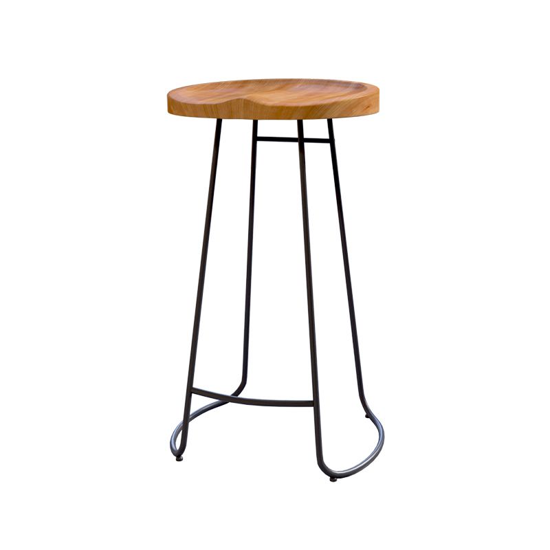 Armless Dining Stools Modern Bar Stools with Black Metal Base Clearhalo 'Bar Furniture' 'Bar Stools' 'bar_stools' 'furn' 'furn_bar_stools' 'Furniture' 'Kitchen & Dining Furniture' 1200x1200_b43df60d-f4da-4929-90c0-a08bba6d0079
