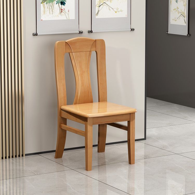 Contemporary Dining Room Rubberwood Slat Back Armless Dining Chair Clearhalo 'Dining Chairs' 'Dining Tables & Seating' 'dining_chair' 'furn' 'furn_dining_chair' 'Furniture' 'Kitchen & Dining Furniture' 1200x1200_b43dfeda-af17-4e30-be80-f2f38f2ee150