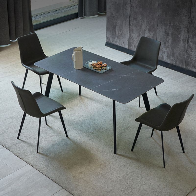 Contemporary Side Chair Metal Solid Back Dining Room Chair for Brasserie Clearhalo 'Dining Chairs' 'Dining Tables & Seating' 'dining_chair' 'furn' 'furn_dining_chair' 'Furniture' 'Kitchen & Dining Furniture' 1200x1200_b43fd570-faa8-45b4-917d-adf5ee650a38
