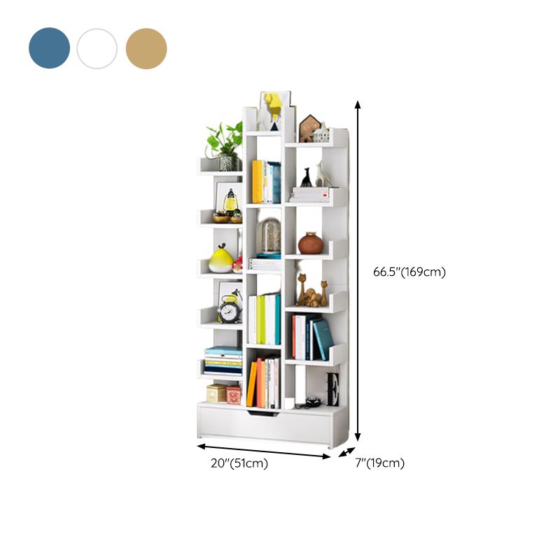 現代のエンジニアリングされた木製の本棚オープンブックケースブックリビングルームの棚