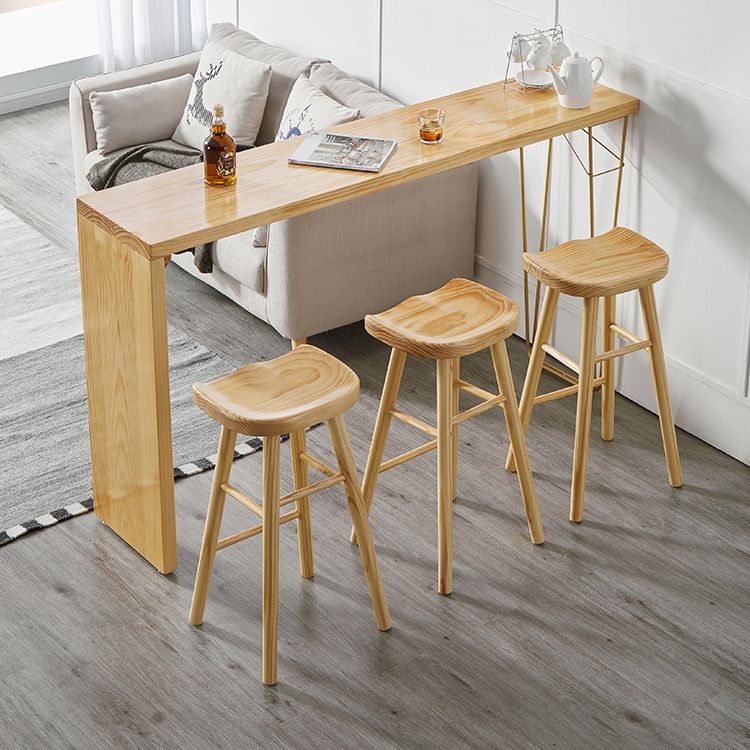 Rectangle Solid Wood Counter Set 1/2/3 Pieces Glam Counter Height Set in Natural Clearhalo 'Bar Furniture' 'furn' 'furn_home_bar_bar_sets' 'Furniture' 'Home Bars & Bar Sets' 'home_bar_bar_sets' 'Kitchen & Dining Furniture' 1200x1200_b4402484-9a9f-4d63-ad3f-2fbf6a129f8a