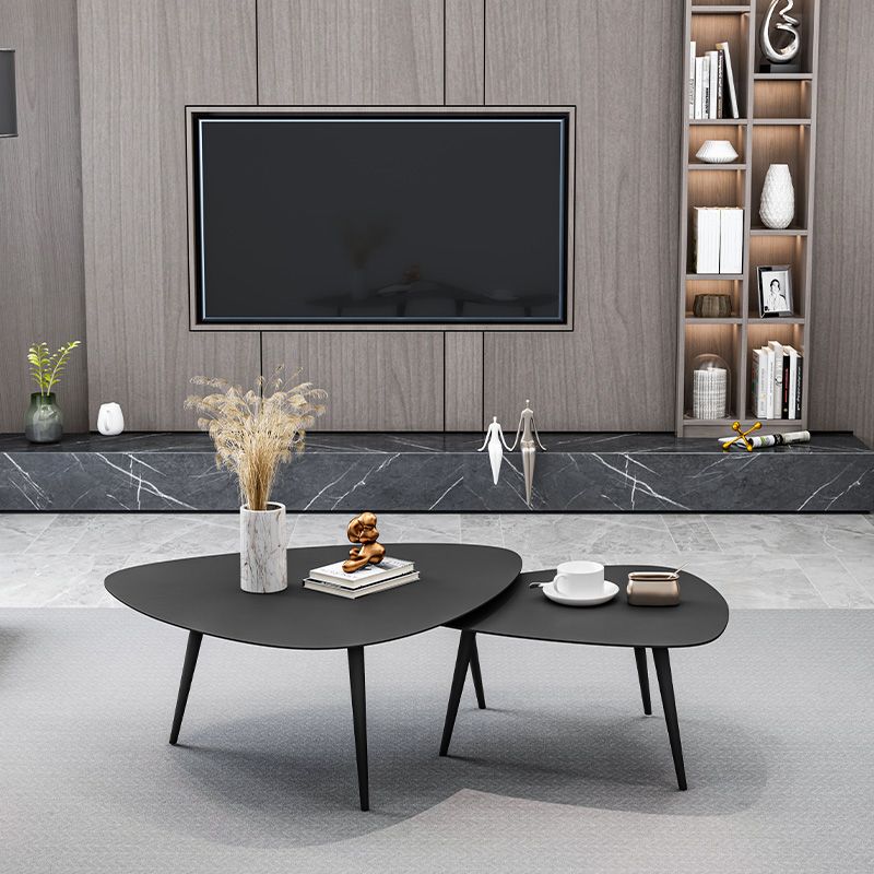 Modern Triangle Slate 3 Legs Coffee Table in Black and White Clearhalo 'Coffee & Accent Tables' 'Coffee Tables' 'coffee_tables' 'Furniture' 'furniture_coffee_tables' 'Living Room Furniture' 1200x1200_b440ad7a-18e9-44de-9917-adfd4cbca0f4