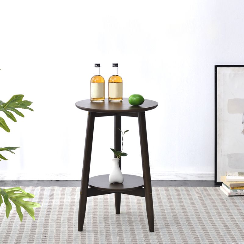 Modernistic Corner Table with Storage Round Double Tier Living Room End Table Clearhalo 'Coffee & Accent Tables' 'End & Side Tables' 'end_side_tables' 'furn' 'furn_end_side_tables' 'Furniture' 'Living Room Furniture' 1200x1200_b441a409-7c96-4c7d-aff6-a6e08e3a9b4d