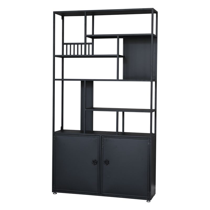 78.74" H Industrial Black Shelf Bookcase Etagere Metal Bookshelf