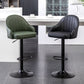 Adjustable Armed Swivel Barstools Faux Leather Bar Stools with Metal Legs