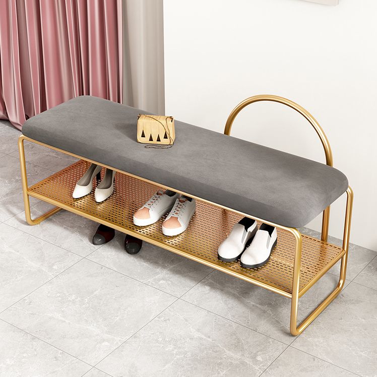12.6 Inch Wide Glam Bench Foam Cushioned Bench with Shoe Storage Clearhalo 'Benches' 'Chairs & Seating' 'furn' 'furn_benches' 'Furniture' 'Living Room Furniture' 1200x1200_b442a81a-494d-477a-8df1-680cb3fae064