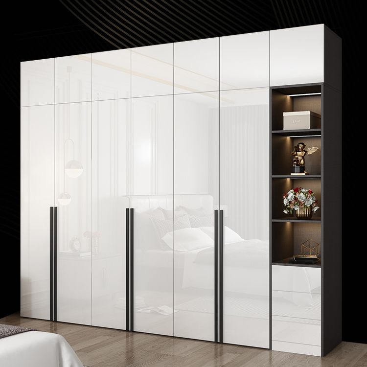 Mirrored Finish Wardrobe Armoire Modern Style Engineered Wood Wardrobe Clearhalo 'Armoires & Wardrobes' 'armoires_wardrobes' 'Bedroom Furniture' 'furn' 'furn_armoires_wardrobes' 'Furniture' 1200x1200_b443e8c8-f73d-414e-9f77-63c74eb2bc1e
