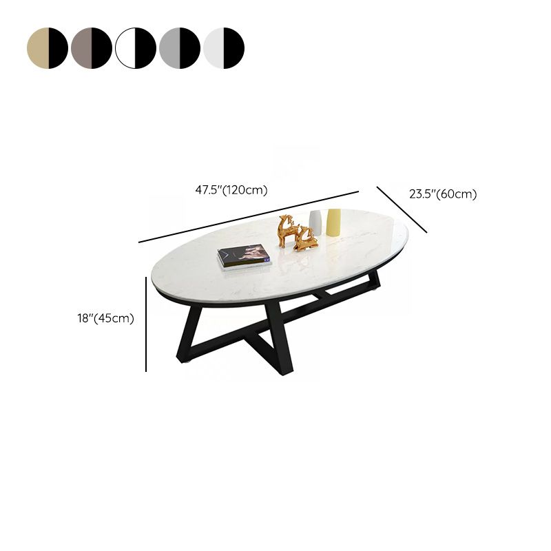 Contemporary Coffee Table Oval Single Stone Coffee Cocktail Table Clearhalo 'Coffee & Accent Tables' 'Coffee Tables' 'coffee_tables' 'furn' 'furn_coffee_tables' 'Furniture' 'Living Room Furniture' 1200x1200_b4467af2-bfba-444e-a32b-f61973cd5f35