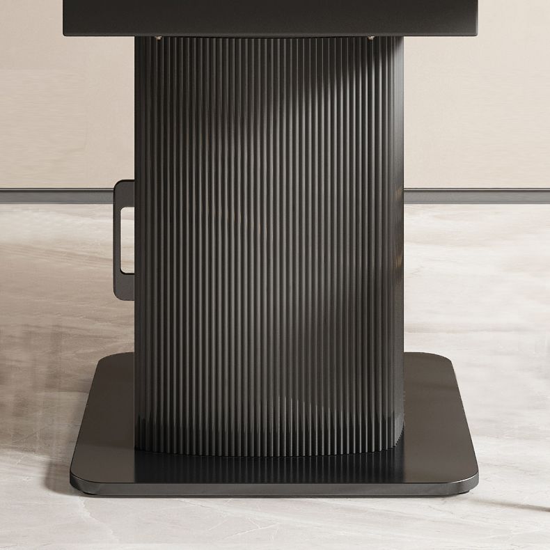 Nordic Sintered Stone Table Set of 5/7 with Round Table Foldable Dining Set with Leather Chairs Clearhalo 'Dining Room Sets' 'Dining Tables & Seating' 'dining_room_set' 'furn' 'furn_dining_room_set' 'Furniture' 'furniture_dining_room_set' 'Kitchen & Dining Furniture' 'kitchen&dining_furn' 'kitchen' 1200x1200_b44759dd-f604-47f2-96f5-2155bb93462b