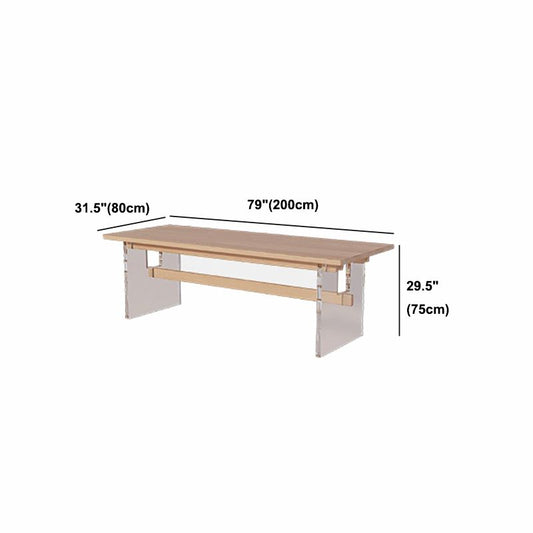 Solid Wood Trestle Base Table Modern Furniture in Natural for Restaurant Clearhalo 'Dining Tables & Seating' 'Dining Tables' 'dining_table' 'furn' 'furn_dining_table' 'Furniture' 'Kitchen & Dining Furniture' 1200x1200_b447c1ff-e8bb-4ce7-9d1f-fbd5270922d7