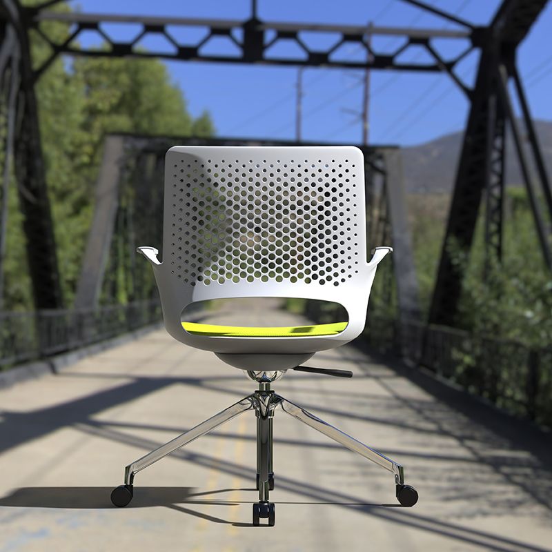 Chaise de bureau à glissement moderne chaise de bureau de hauteur de siège réglable à bras fixes avec roues