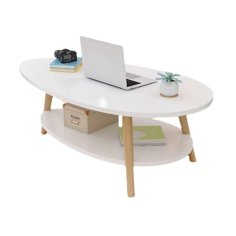 Contemporary Wooden Coffee Table 4 Legs Cocktail Table with Shelf Clearhalo 'Coffee & Accent Tables' 'Coffee Tables' 'coffee_tables' 'furn' 'furn_coffee_tables' 'Furniture' 'Living Room Furniture' 1200x1200_b44d26bd-6b9a-465b-a700-42d45f4a06ed