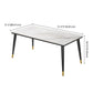 Modern Fixed Sintered Stone Dining Room Table with 4 Metallic Legs Kitchen Dining Set Clearhalo 'Dining Room Sets' 'Dining Tables & Seating' 'dining_room_set' 'furn' 'furn_dining_room_set' 'Furniture' 'furniture_dining_room_set' 'Kitchen & Dining Furniture' 'kitchen&dining_furn' 'kitchen' 1200x1200_b44d49bd-8524-4aba-ae5b-ed3496821733