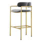 Glam Counter Height Stool Armed Upholstered Bar Stools with Metal Base Clearhalo 'Bar Furniture' 'Bar Stools' 'bar_stools' 'furn' 'furn_bar_stools' 'Furniture' 'Kitchen & Dining Furniture' 1200x1200_b44e1010-3067-40a6-b25d-301b68e83d64