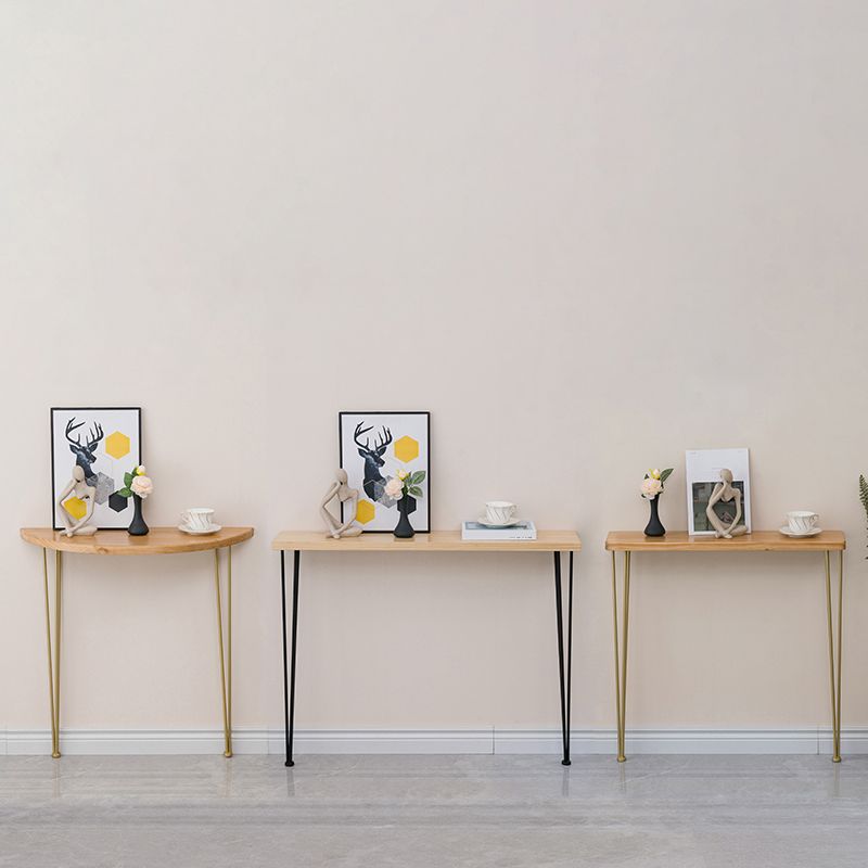 Divano moderno della metà del secolo Tavolo da 31,5 "H tavolo da console in legno massiccio con gambe metalliche