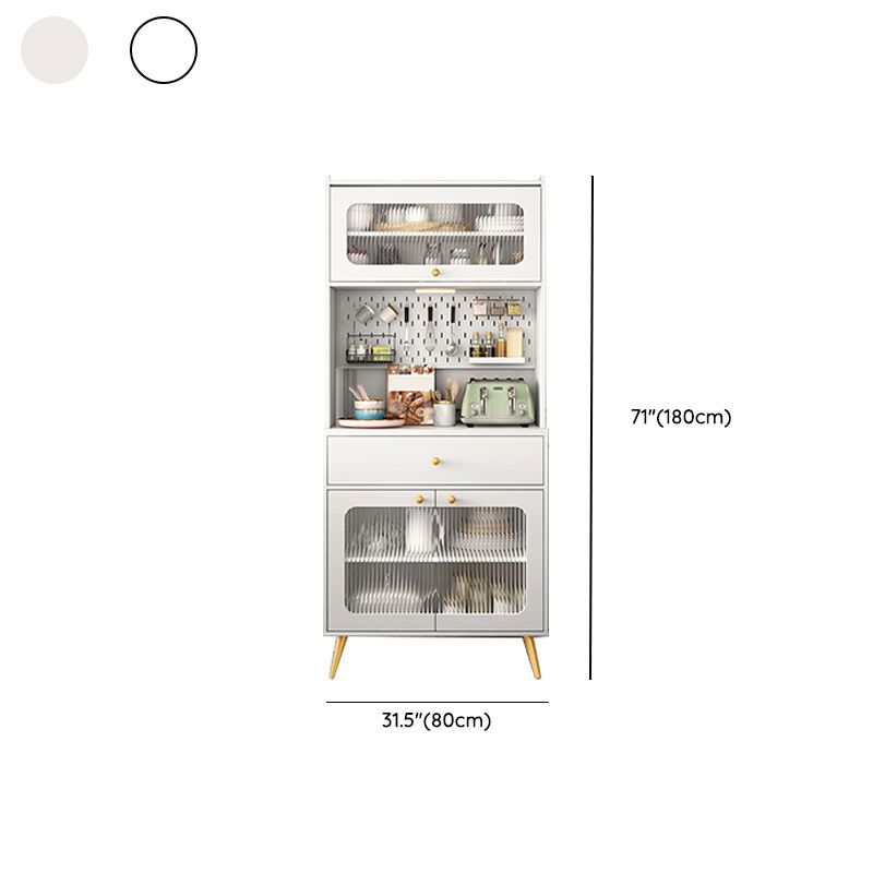 Modern Dining Hutch Faux Wood Hutch Buffet met deuren voor eetkamer