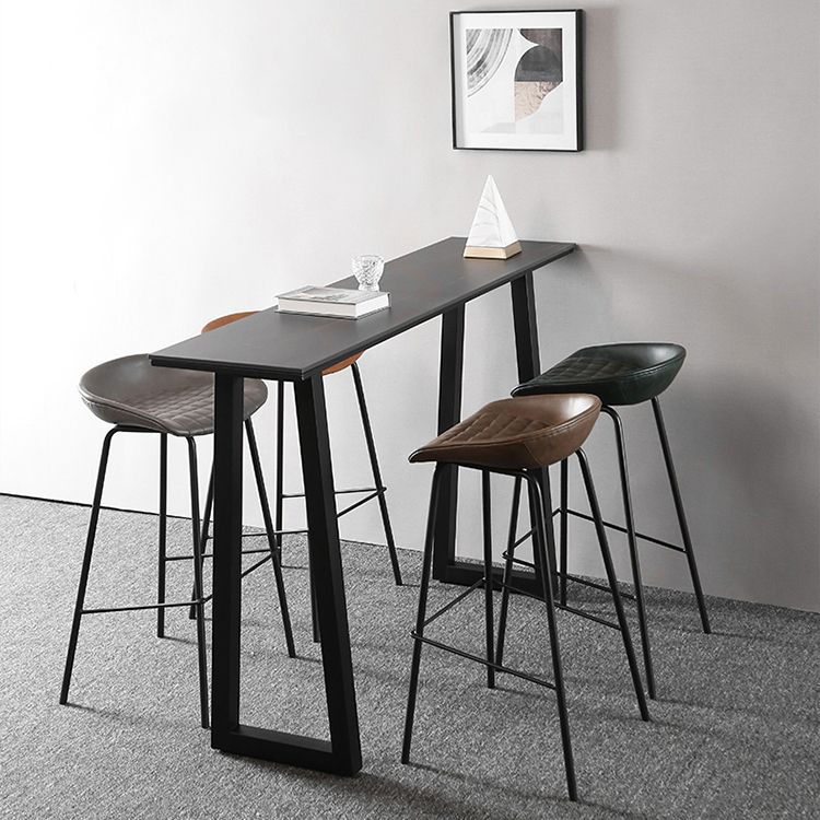 Taburetes de taburetes de cuero de estilo industrial con base de metal para el hogar