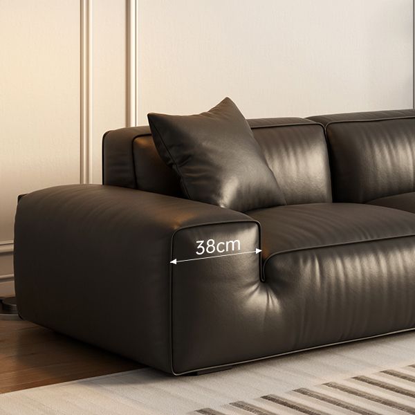Contemporary Stain Resistant Genuine Leather Square Arm Sofa in Black Clearhalo 'furn' 'furn_sofas' 'Furniture' 'Living Room Furniture' 'Sofa' 'sofas' 1200x1200_b4539bb8-0d25-466f-875d-337ed1d736e4