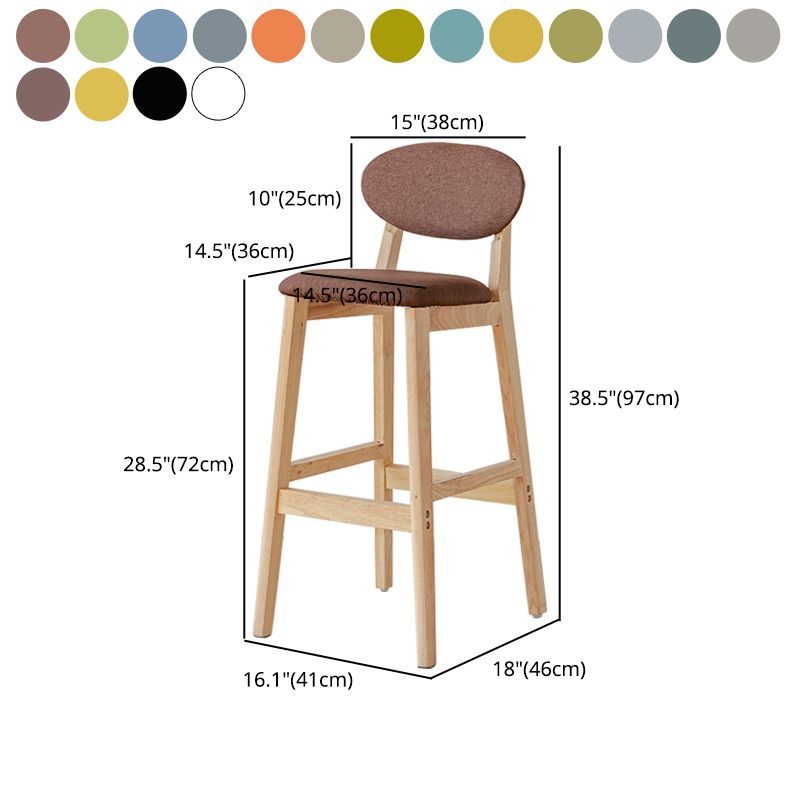 Modern Armless Backrest Counter Stool Wood Bar Stool with Cushion for Kitchen Clearhalo 'Bar Furniture' 'Bar Stools' 'bar_stools' 'furn' 'furn_bar_stools' 'furniture_bar_stools' 'Kitchen & Dining Furniture' 'kitchen&dining_furn' 'kitchen' 'kitchen_furn' Furniture' 1200x1200_b454624c-4d40-4885-a1f8-4962fd21b16b