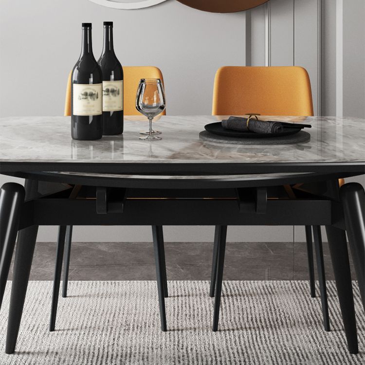 Contemporary Round Dining Table Sintered Stone Table with 4 Ash Solid Wood Legs Clearhalo ' dining_table' 'Dining Tables & Seating' 'Dining Tables' 'furn' 'furn_dining_table' 'Furniture' 'furniture_dining_table' 'Kitchen & Dining Furniture' 'kitchen&dining_furn' 'kitchen' 'kitchen_dining_table' 1200x1200_b454dad0-22eb-4fa0-a6e3-b6d6e4cf7708